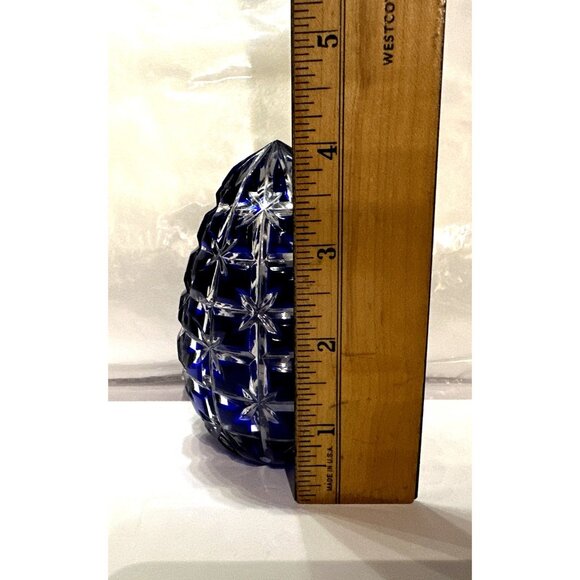 Magda Nemeth Cobalt Blue Crystal Decorative Egg 4" Hand Signed and Numbered VTG - Picture 6 of 6